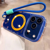 Lanyard Magnetic Glossy Phone Case For iPhone