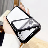 Folding Flip Full Lens Stand Transparent Phone Case For iPhone