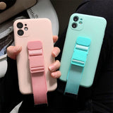 Canvas Wristband Soft Phone Case For iPhone