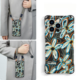 Flower Four-corner Lanyard Anti-fall Phone Case For iPhone