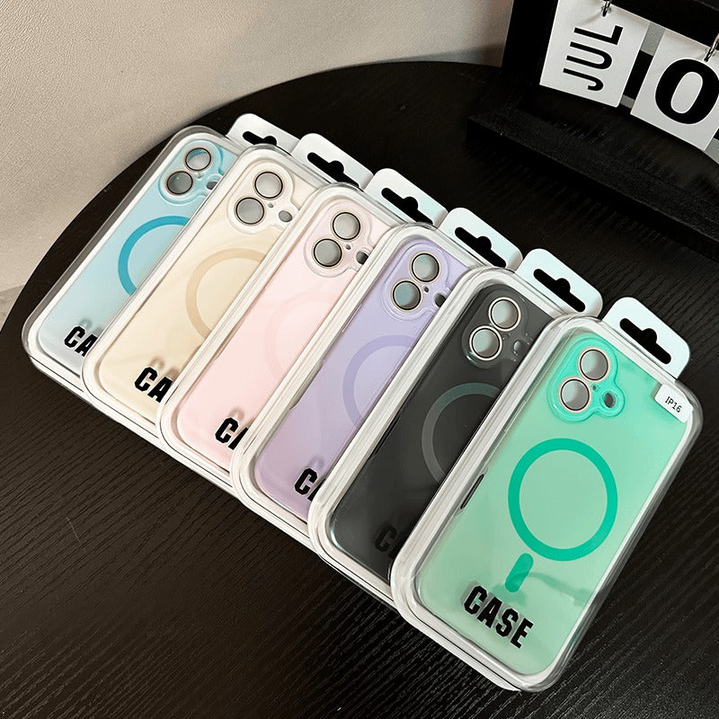 Solid Color Liquid Silicone Magnetic Phone Case For iPhone