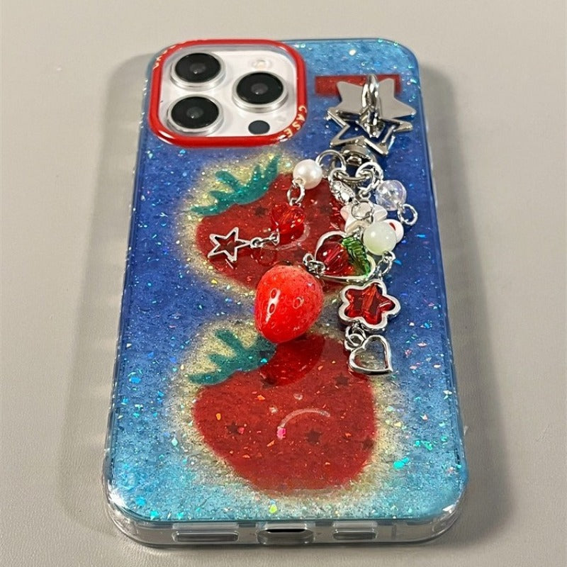 Glitter Strawberry Phone Case For iPhone