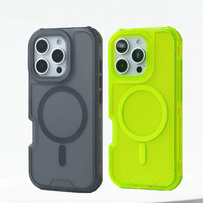 3 IN 1 Translucent Armor Wireless Charge Cases For iPhone