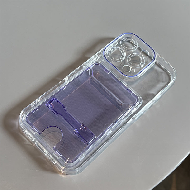 Independent Card Holder Colorful Phone Case For iPhone