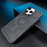 Hollow Carbon Fiber Magnetic Phone Case For iPhone