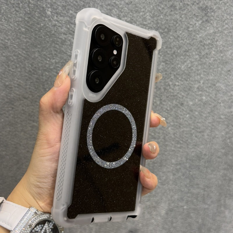 Glitter Magnetic Four-corner Anti-fall Phone Case For Samsung