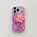 High-Quality Luckly Koi Goldfish Glacial Texture Case For iPhone
