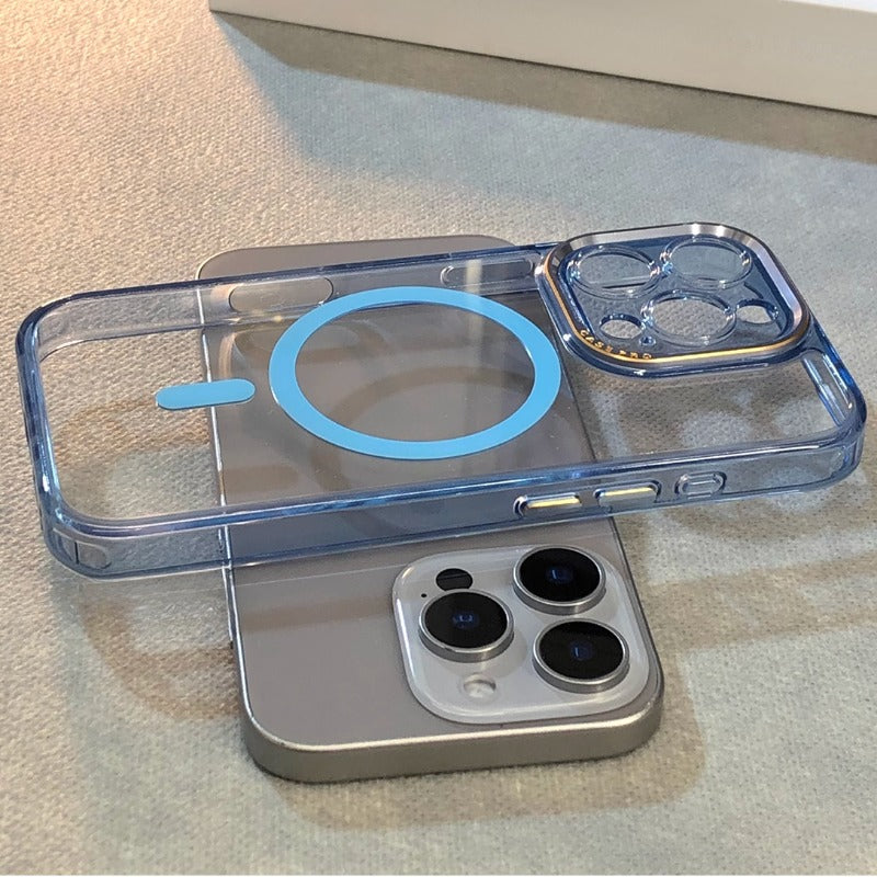 Transparent Fine Hole Magnetic Phone Case For iPhone