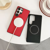 Leather Full Cover Anti-fall Magnetic Mobile Phone Case For Samsung