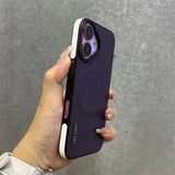 Double Color Leather Magnetic Case For iPhone