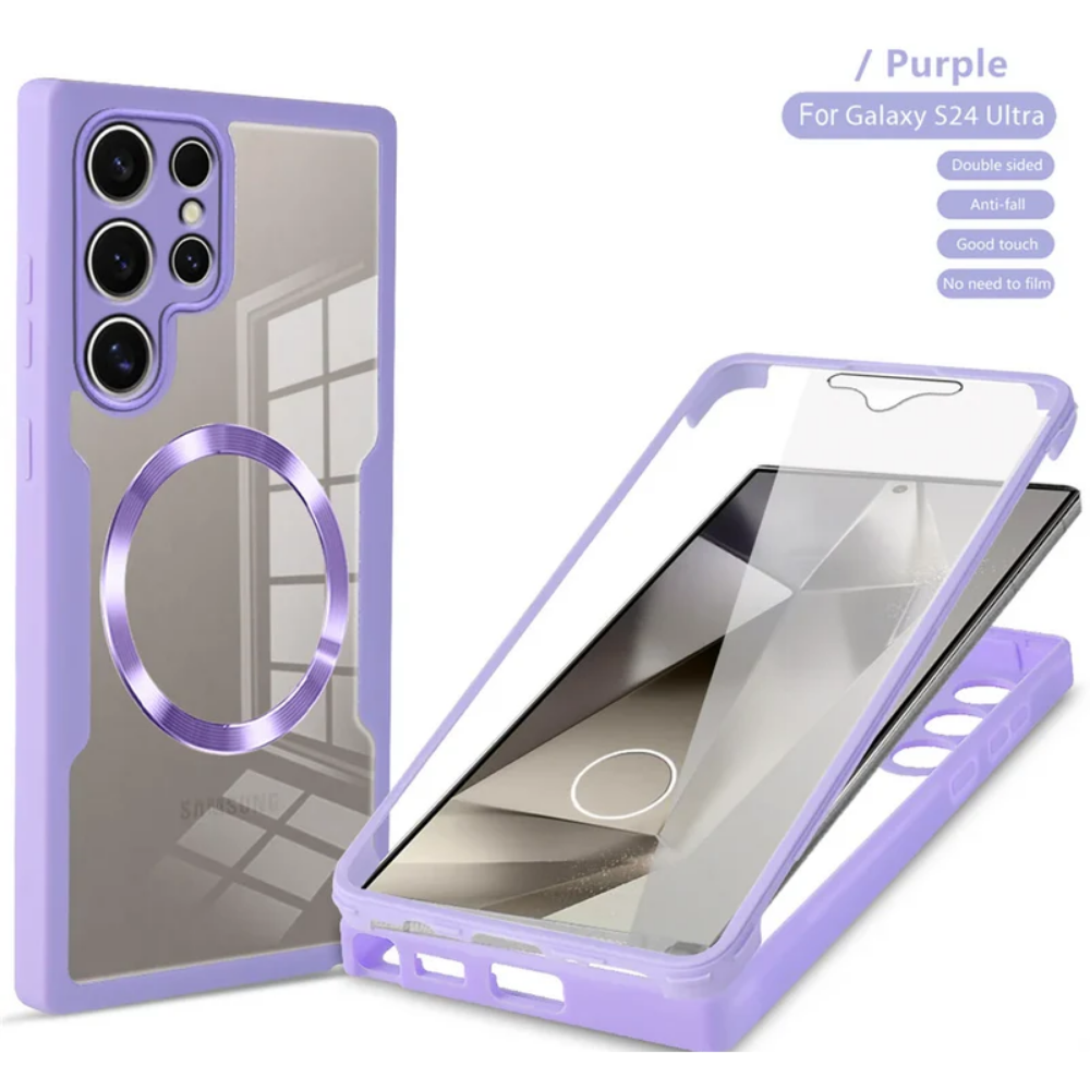 360 Full Body Clear Magnetic Phone Case For Samsung