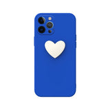 Contrast Color Heart Straight Edge Phone Case For iPhone