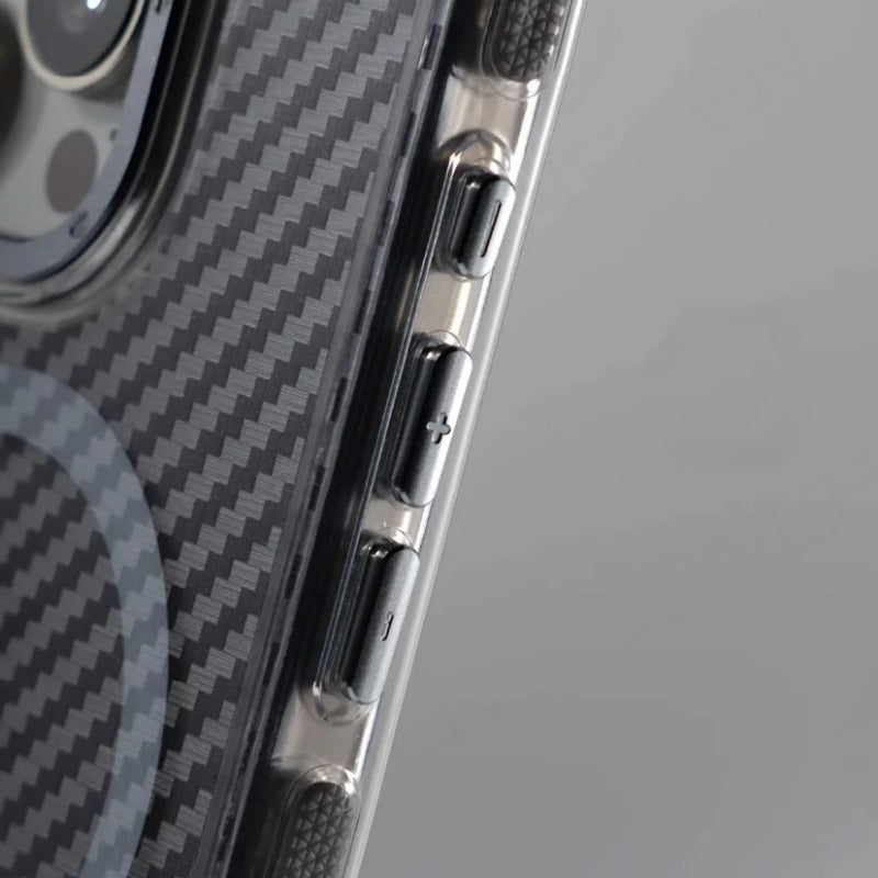Armor Non-Slip Magnetic Carbon Fiber Pattern Case For iPhone