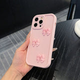 3D Pink Cute Butterfly Silicone Soft Phone Case For iPhone