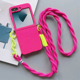 Crossbody Lanyard Matte Phone Case For Samsung Z Flip 7 6 5 4 3