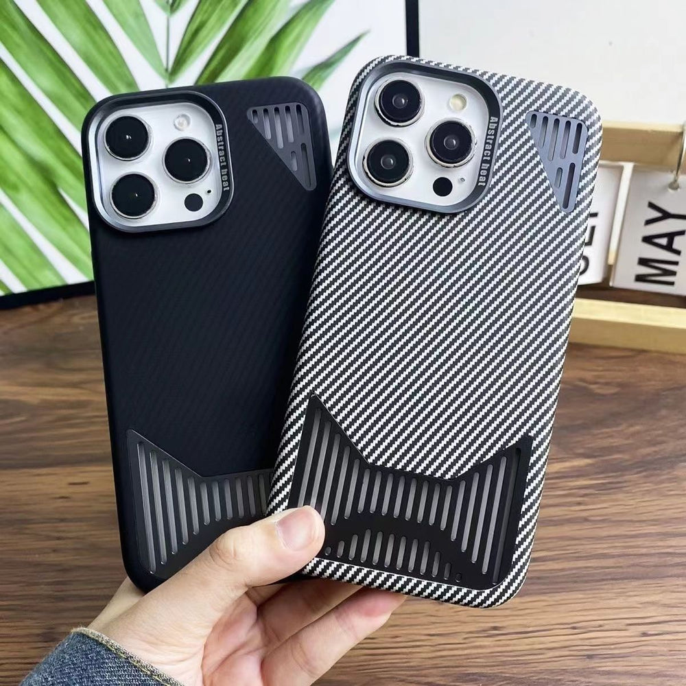 Carbon Fiber Aluminum Alloy Cooling Magnetic Phone Case For iPhone