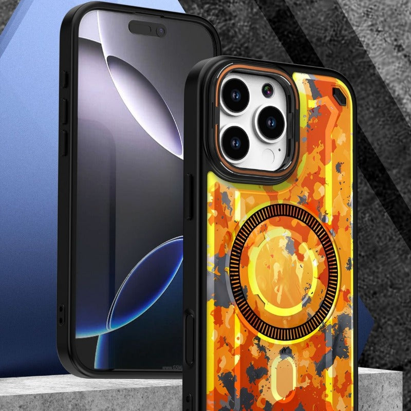Lens Bracket Magnetic Phone Case For iPhone