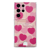 Flower Heart Transparent Card Insert Phone Case For Samsung