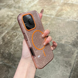 Double-layer Thick Glitter Magnetic Phone Case For iPhone