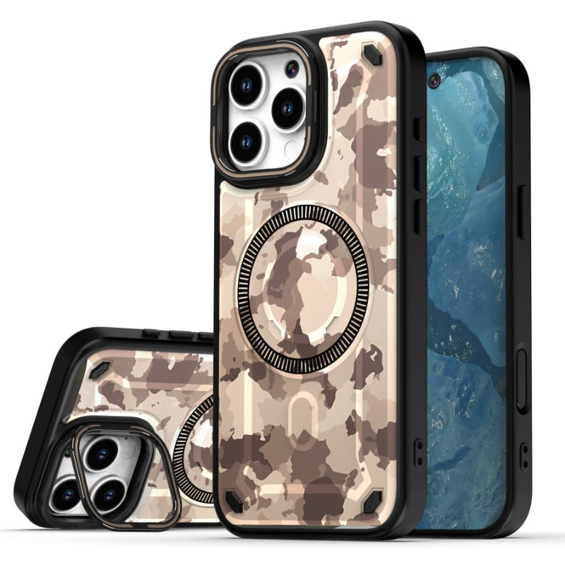Lens Bracket Magnetic Phone Case For iPhone