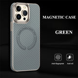 Carbon Fiber Magnetic Phone Case For iPhone