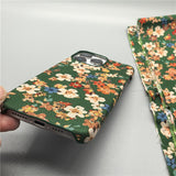 Large Flower Fabric Hard Phone Case For iPhone