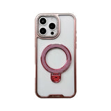 Electroplating Transparent Folding Bracket Mobile Phone Case For iPhone