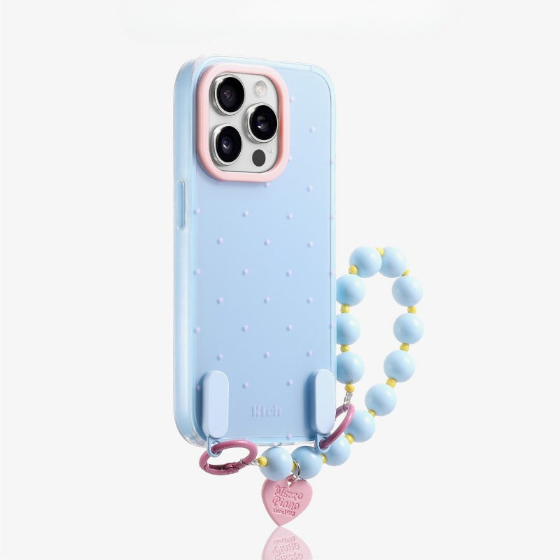 Polka Dot Phone Case with Lanyard For iPhone