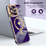 Fashion Love Clear Magnetic Plating Phone Case For iPhone