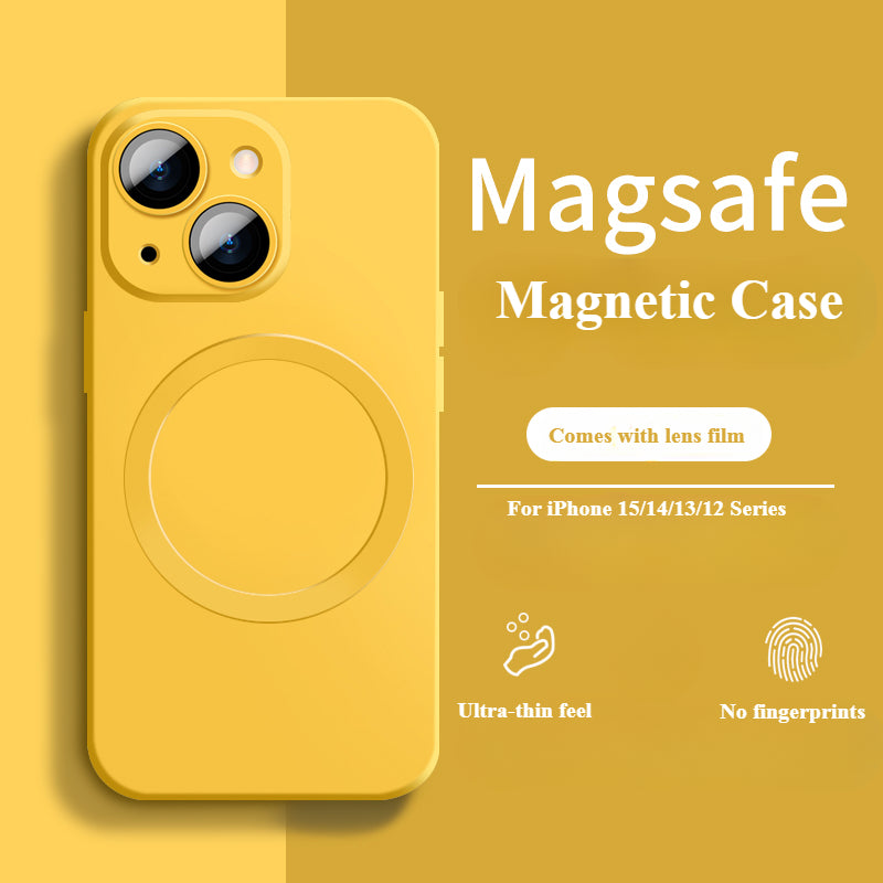 Magnetic Liquid Silicone Shockproof Full Cover Phone Case For iPhone