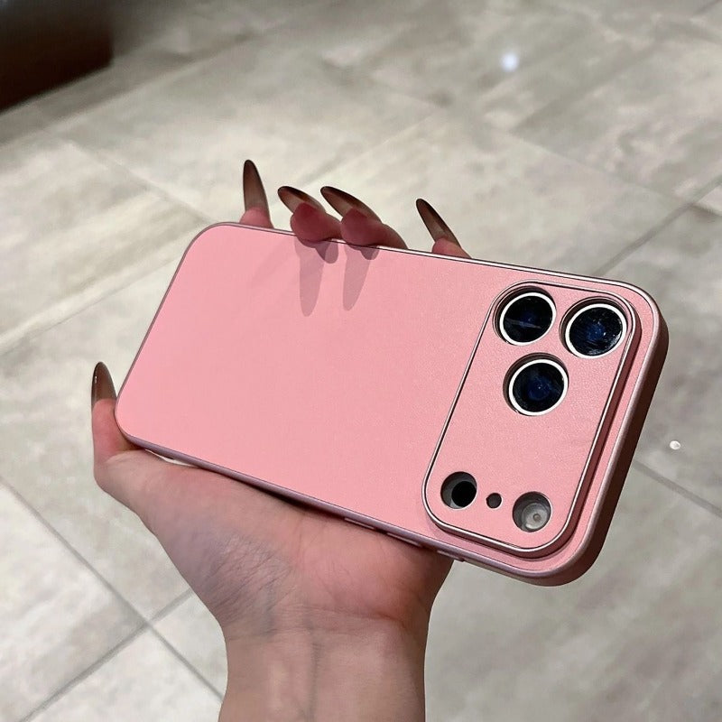 Solid Color Large Window Phone Case For iPhone