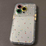 Flower Lens Transparent Glitter Phone Case For iPhone