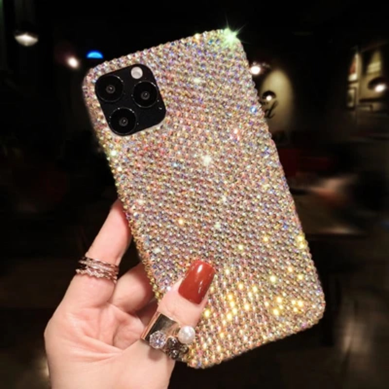 Bling Rhinestone Gem Diamond Soft Phone Case For iPhone