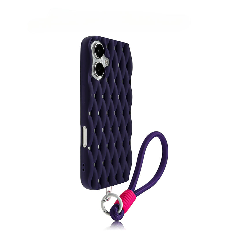 Woven Hole Silicone Soft Phone Case For iPhone