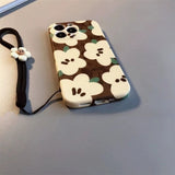 Cartoon Flower Frosted Phone Case For iPhone