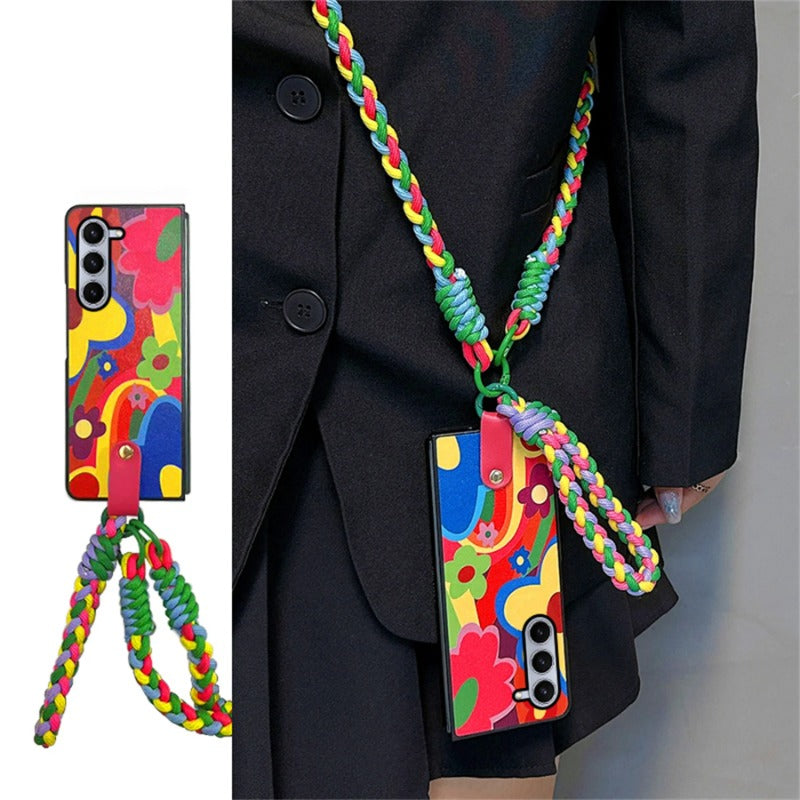 Colorful Flower Case For Samsung  Z Fold 6 5 4 3