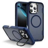 Sanding Bumper Lens Stand  Magnetic Case For iPhone