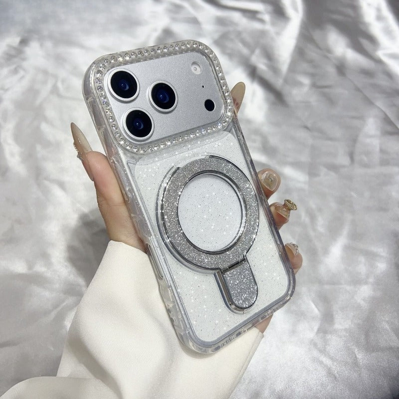 Shiny Magnetic Stand Phone Case For iPhone
