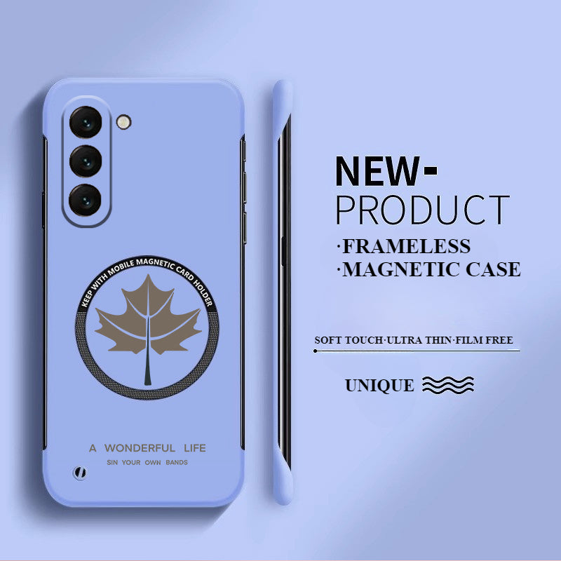 Ultra-thin Frameless Magnetic Maple Leaf Phone Case For Samsung