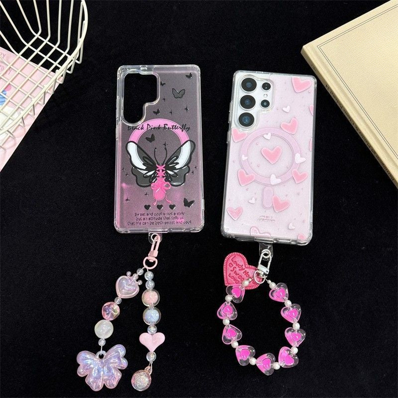 Heart Butterfly Magnetic Phone Case For Samsung