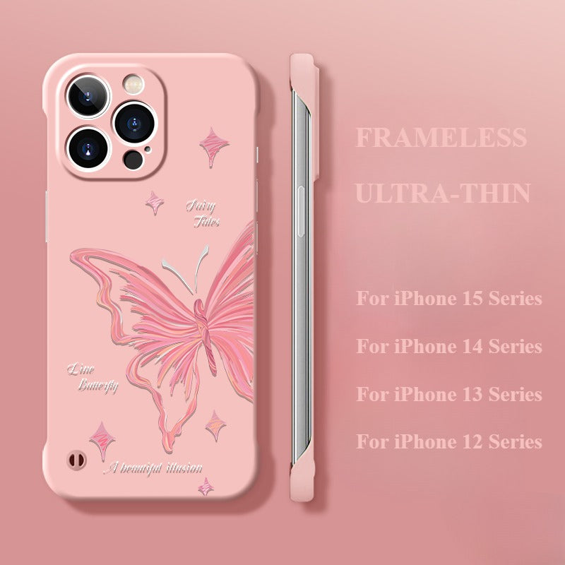 Frameless Butterfly Phone Case For iPhone