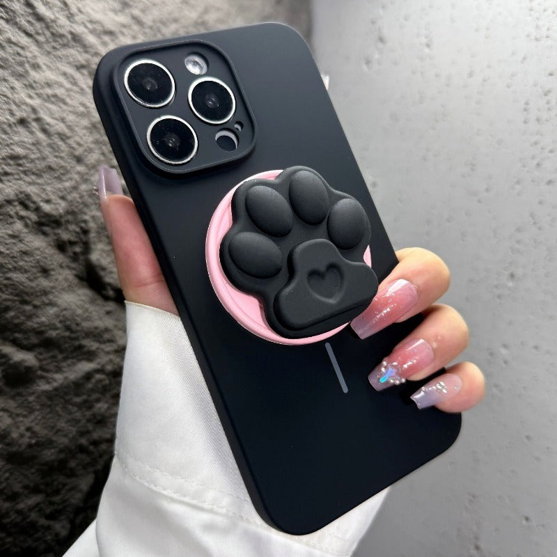 Cat Paw Magnetic Bracket Phone Case For iPhone