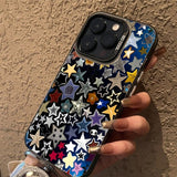 Colorful Star Matte Laser Phone Case For iPhone