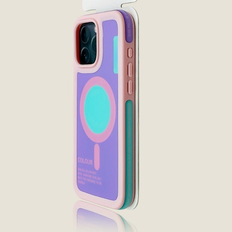 Contrast Color Magnetic Phone Case For iPhone