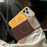 Minimalist Solid Color Wireless Charging Phone Case For iPhone