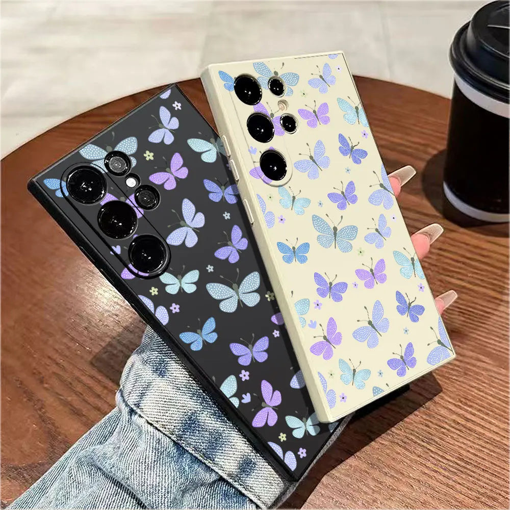 Butterfly Pattern  Silicone Phone Case For Samsung