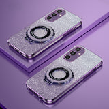 Glitter Plating Stand Holder Magnetic Case For Samsung