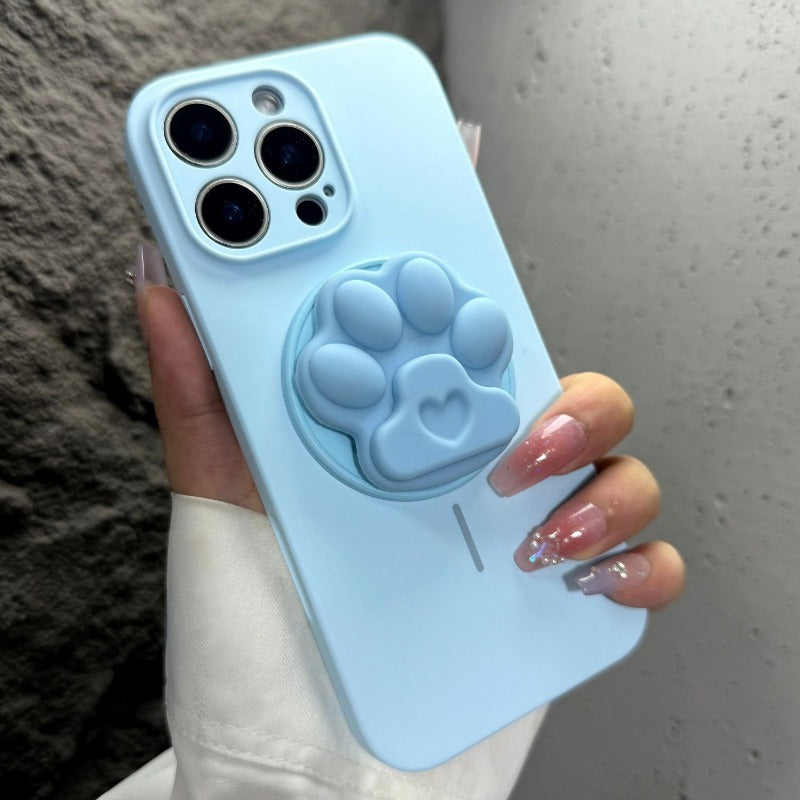 Cat Paw Magnetic Bracket Phone Case For iPhone