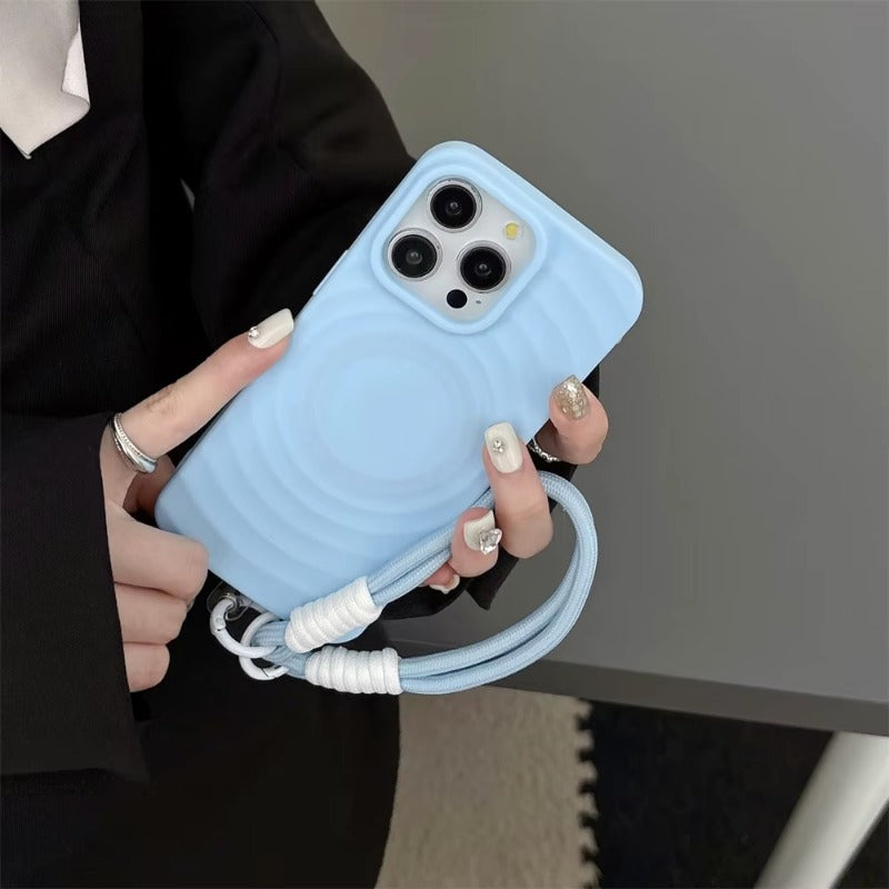 3D Wave Color Clash Magnetic Phone Case For iPhone