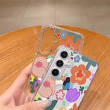 Flower-shaped Transparent Magnetic Phone Case For Samsung